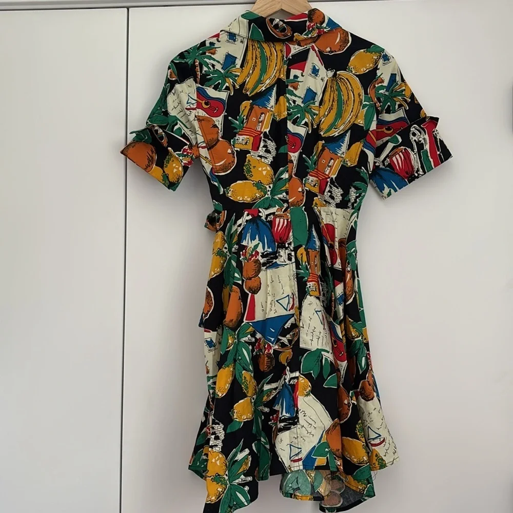 Anthro Eva Franco Alejandra Faux Wrap Mini Dress in Black Motif (Price Firm) - Picture 5 of 9